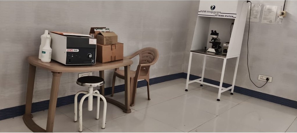 IUI work station with microscope for fertility procedures